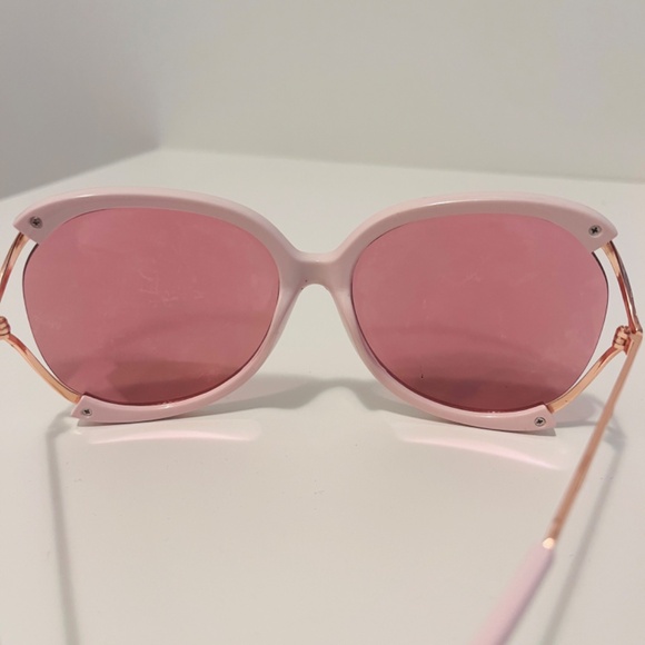 Chrome Pink and Gold Big Mirrored Square Sunglasses 59/17 141mm UV400 - Picture 6 of 11